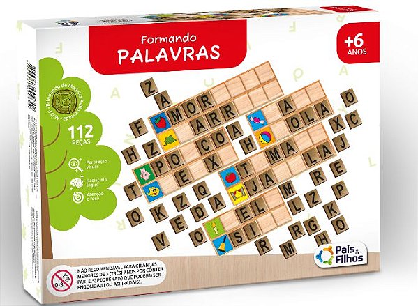 Formando Palavras Em Madeira Jogo Educativo Infantil Pais E Filhos