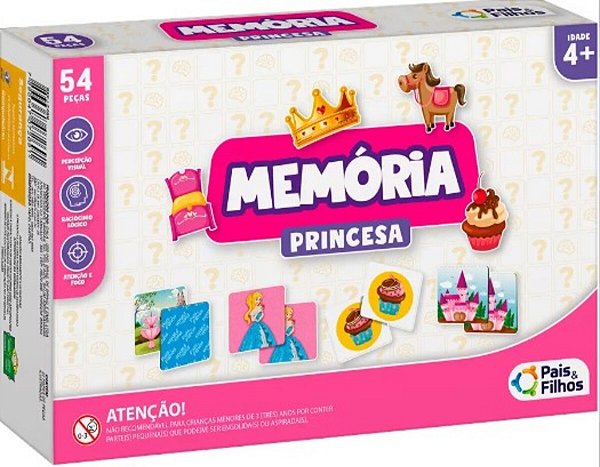 Jogo da Memória Princesa Educativo 40 Peça Pais & Filhos