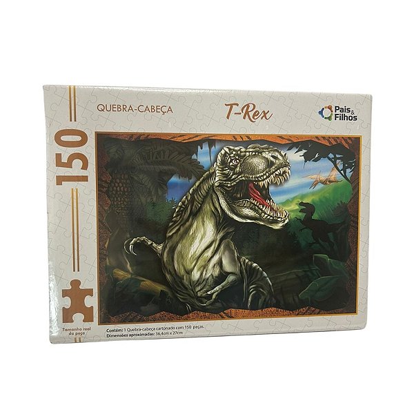 Quebra Cabeça Dinossauro T-Rex 150 Peças Pais & Filhos