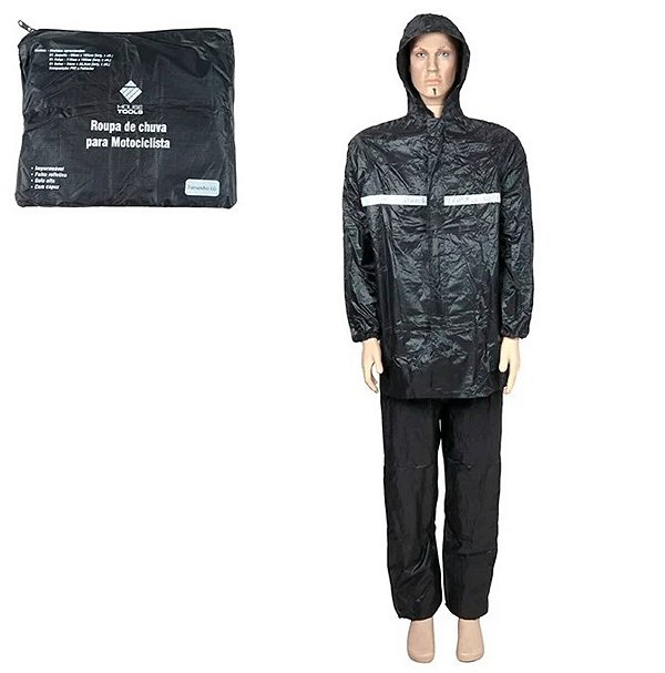 Capa De Chuva Impermeável Motoqueiro Motoboy Jaqueta E Calça