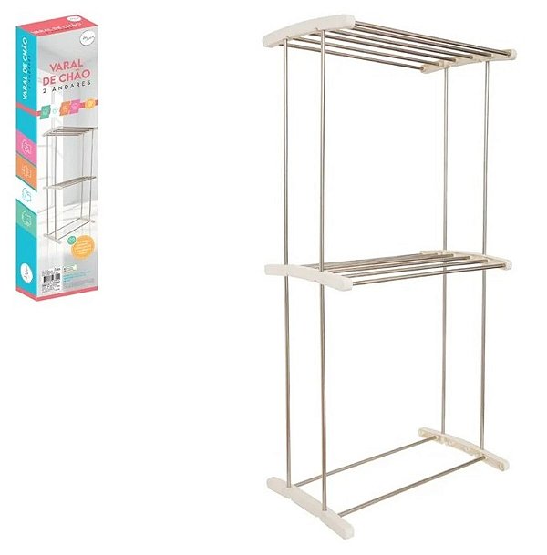 Varal de Roupas de chão 2 andares 120cm