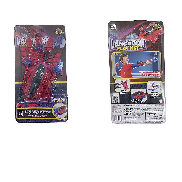 Kit 2 Lançadores Luva Lança Ventosa e Agarra Homem Aranha