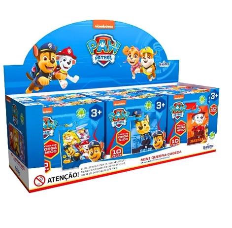 Kit 6 Mini Quebra Cabeça Patrulha Canina Paw Patrol Madeira