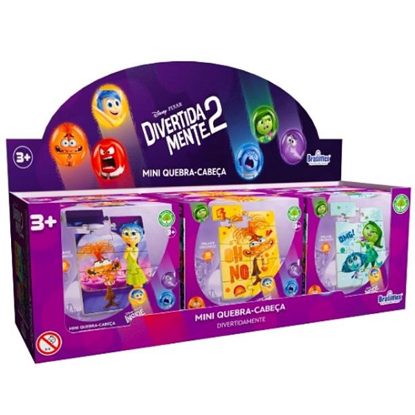 Kit 6 Mini Quebra Cabeça Divertidamente 2 Filme Em Madeira