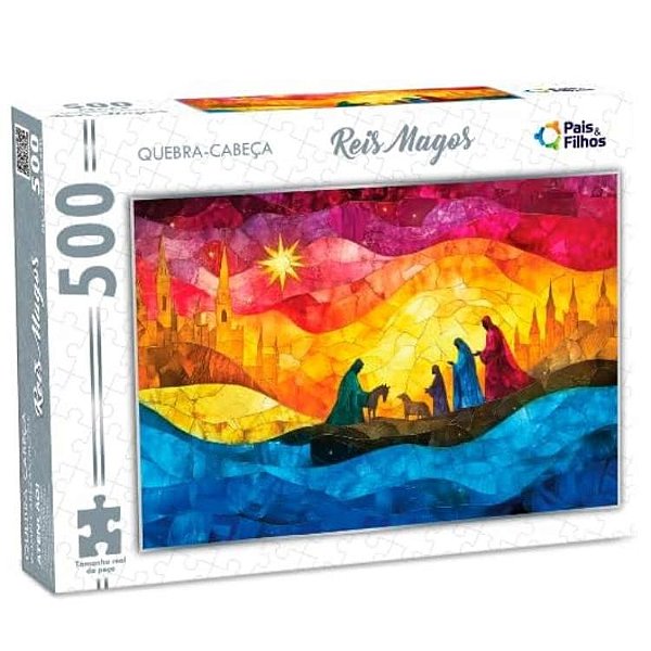 Jogo Quebra Cabeça Reis Magos Paisagem 500 PÇS Pais E Filhos