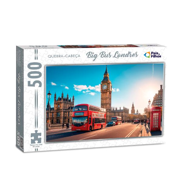 Quebra Cabeça Big Bus Londres  Paisagem 500pçs Pais E Filhos