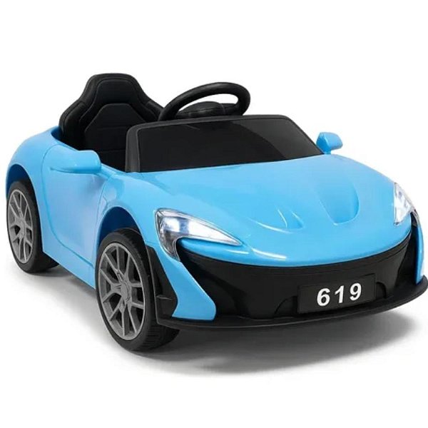 Carrinho Infantil Elétrico 6v Azul C/ Controle Remoto Unitoys