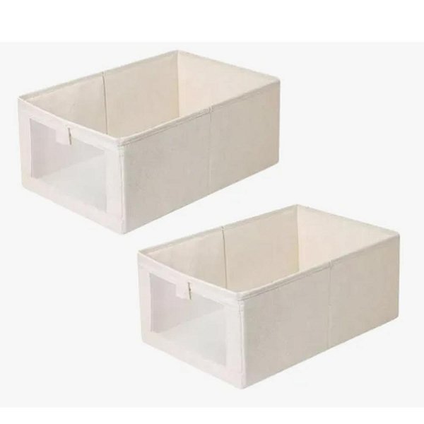 Kit 2 Caixas Organizadoras Dobráveis com Visor Transparente