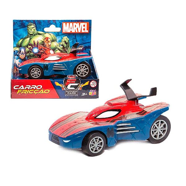 Carrinho De Fricção Homem Aranha Marvel Azul 13 cm - EBN