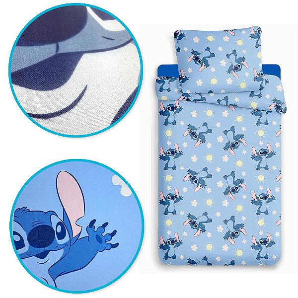 Jogo de Cama Infantil Solteiro Stitch Disney 2 Peças Jolitex