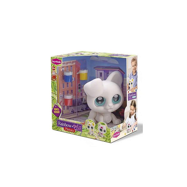 Boneco Rainbow Pets Dodoi Dog Cachorrinho Pintura Vinil