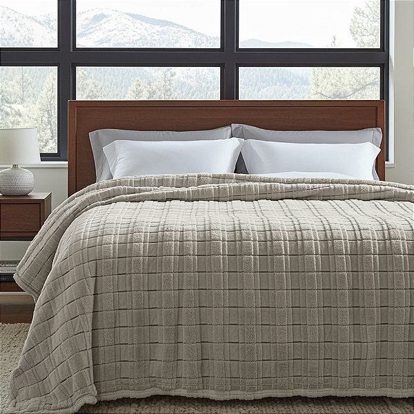 Cobertor Casal Lili Katz Art Déco Caqui 2,20MX 2,40M Jolitex