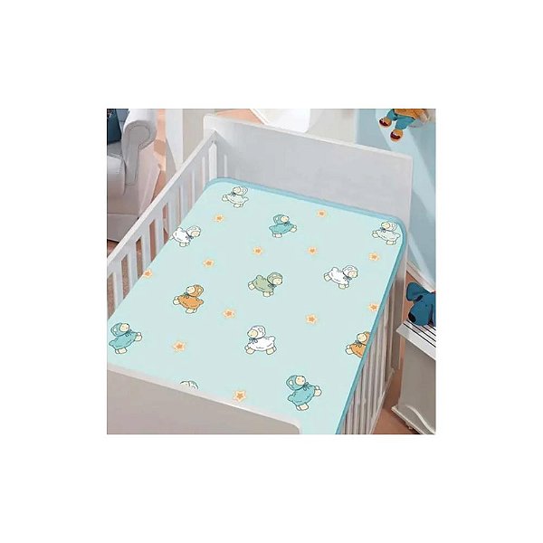 Cobertor Bebê Pelo Alto Azul Estampa Carneirinhos 90cmx1,10m