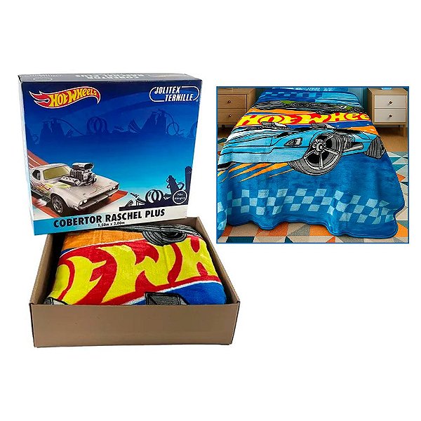 Cobertor Juvenil Raschel Plus Hot Wheels 1,50x2,20M JOLITEX