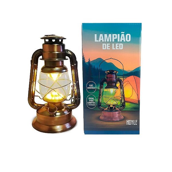 Lampião de LED Cobre Retrô – Charme Antigo e Moderno