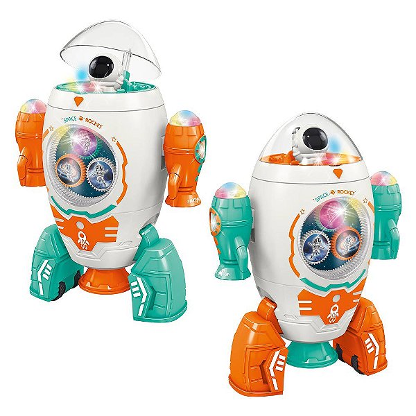 Brinquedo Foguete Dancing Space Gira, Acende e Toca Música
