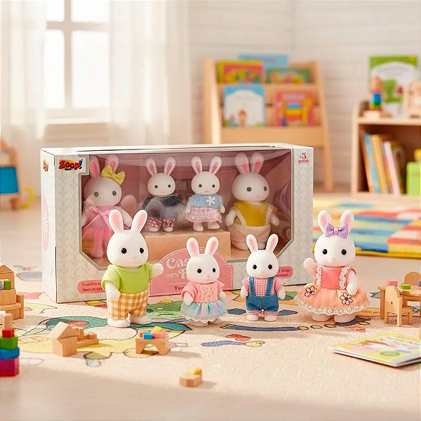 Casinha Feliz Infantil Conjunto Família Coelho da Zoop