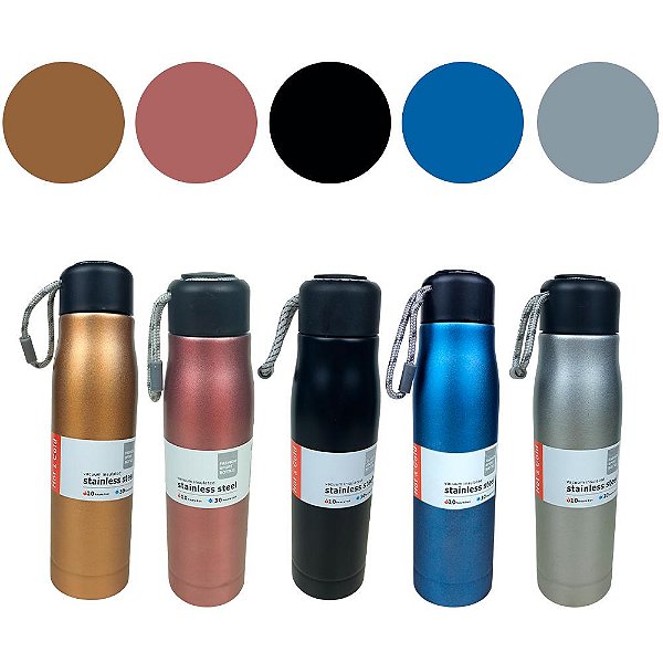 Garrafa Esportiva Fashion Térmica Isotérmica 500ml Aço Inox