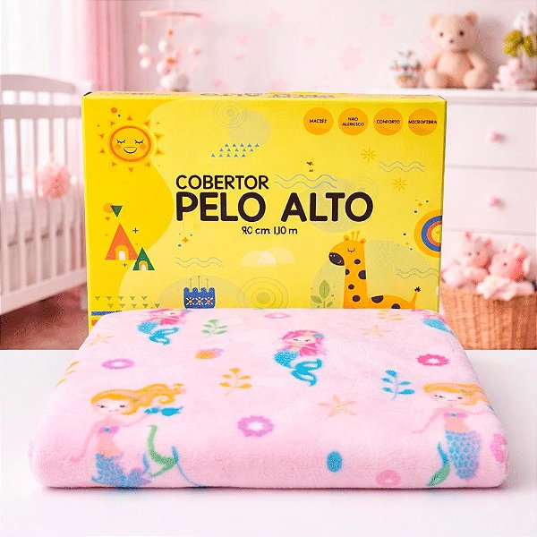 COBERTOR BEBE MENINA MICROFIBRA ROSA SEREIA 90CM X 1,10M