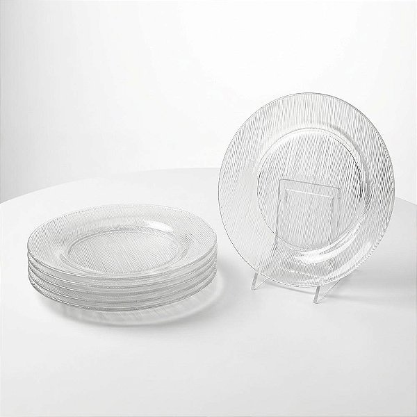 Conjunto 6 Pratos Fundos Duralex Diamante Nadir Vidro