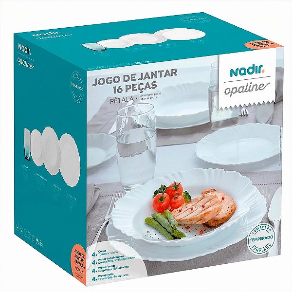 Aparelho Jantar Nadir 16 Pçs Pétala Duralex Vidro Temperado