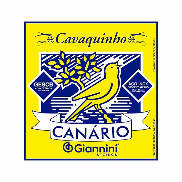 Encordoamento para Cavaquinho Giannini Canário GESCB (.010 – .023) Leve com bolinha
