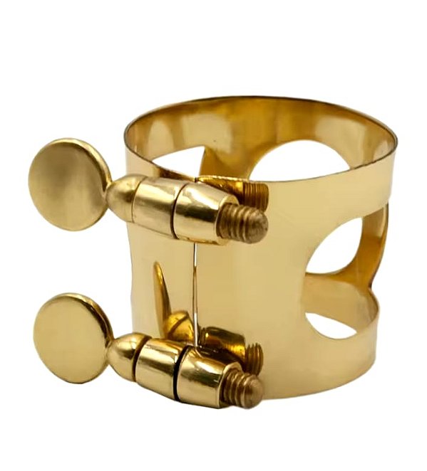 Abraçadeira para Sax Soprano em Metal Dourada