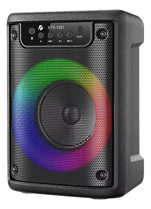 Caixa de Som KTS-1351 Karaokê 4" Bluetooth/ Pen Drive/ SD/ Entrada Mic + Led