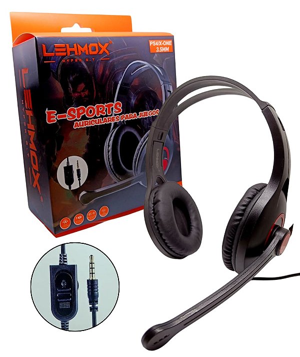 Fone Headset Gamer E-sports Headphone com Microfone Lehmox PS4/X-ONE LEF-1051
