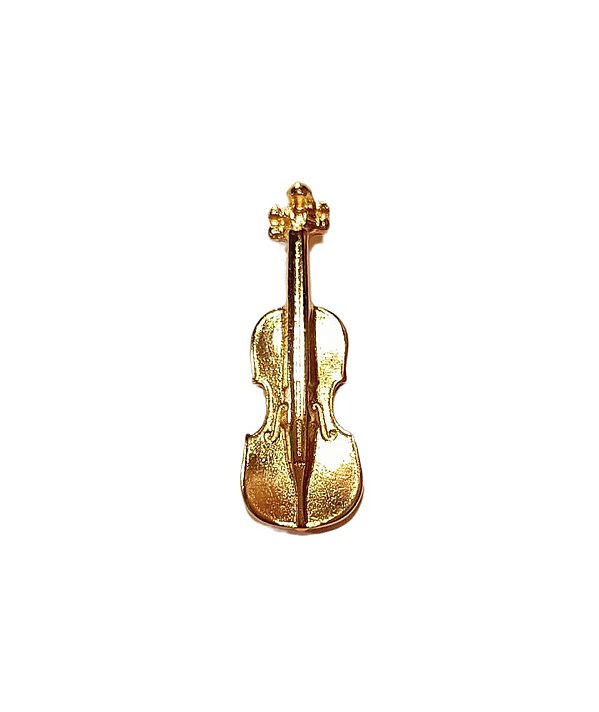 Broche Violoncelo Flash Ouro Minimalista Clássico