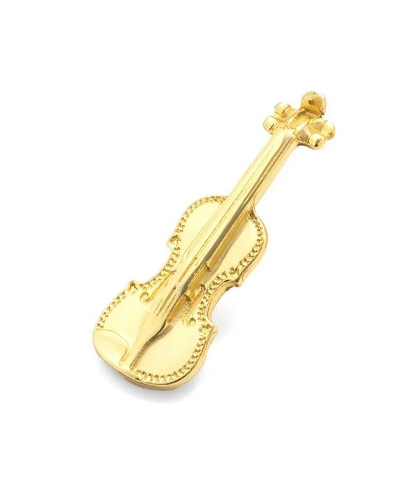 Broche Violino Flash Ouro Minimalista Clássico
