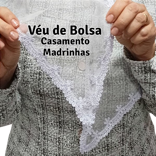 Véu CCB de Bolsa Casamento Madrinhas Redondo De Bico