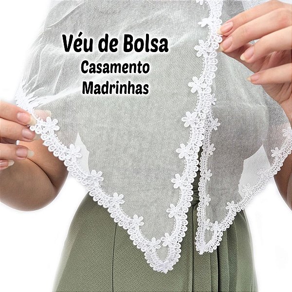 Véu CCB de Bolsa Casamento Madrinhas Redondo De Bico