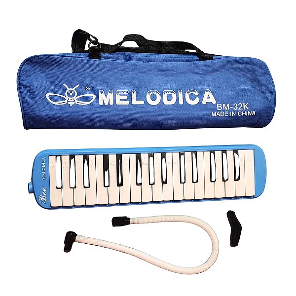 Escaleta Melódica 32 Teclas com Bag Azul Bee