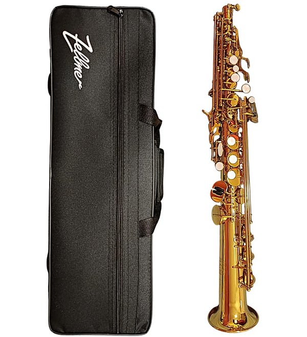 Sax Soprano Sib Reto Zellmer Dourado ZSS-600L