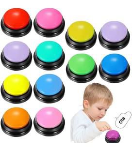 Botão de Som Gravável Interativo de Aprendizagem - 01 Unidade (Cores Variadas)