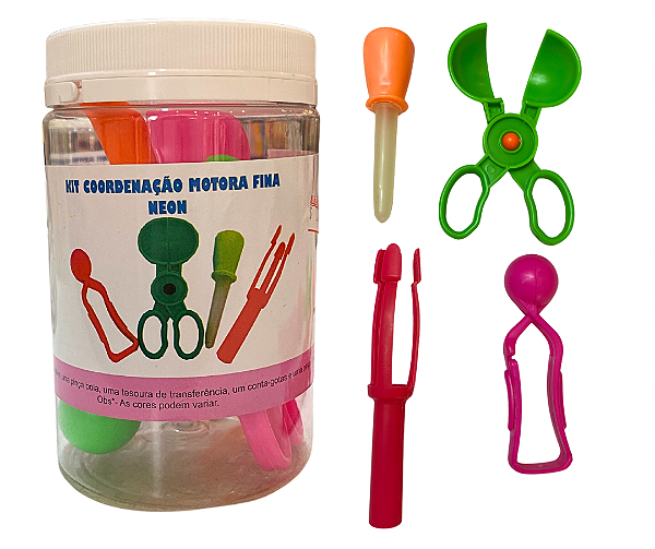 Kit Coordenação Motora Fina Neon - Materiais para Brincar