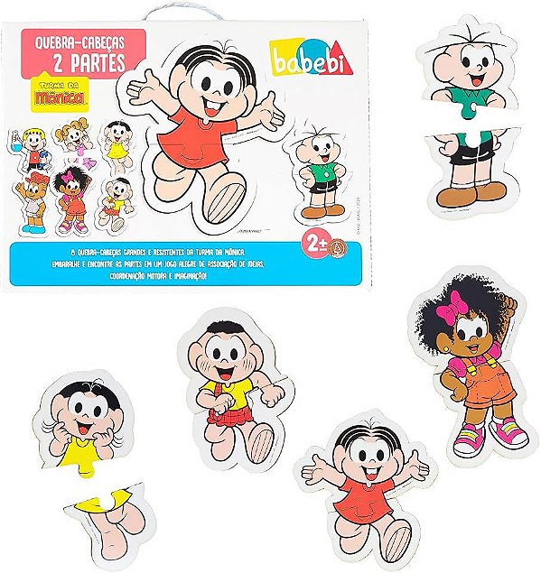 Quebra Cabeças 2 Partes Turma da Mônica - Babebi