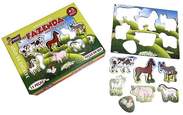 Jogo de Encaixe Animais da Fazenda - Uriarte