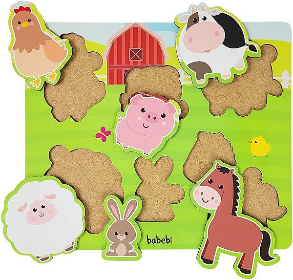 Quebra Cabeça de Encaixe Fazendinha - Babebi