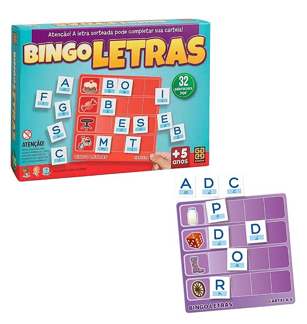 Jogo Bingo Letras - Grow