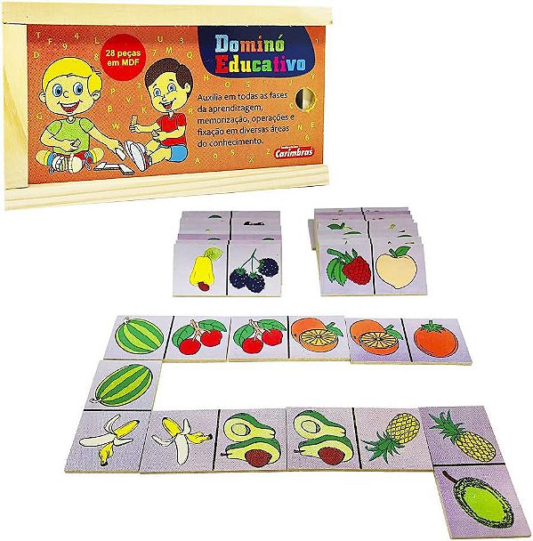Jogo Dominó Educativo de Frutas - Carimbras