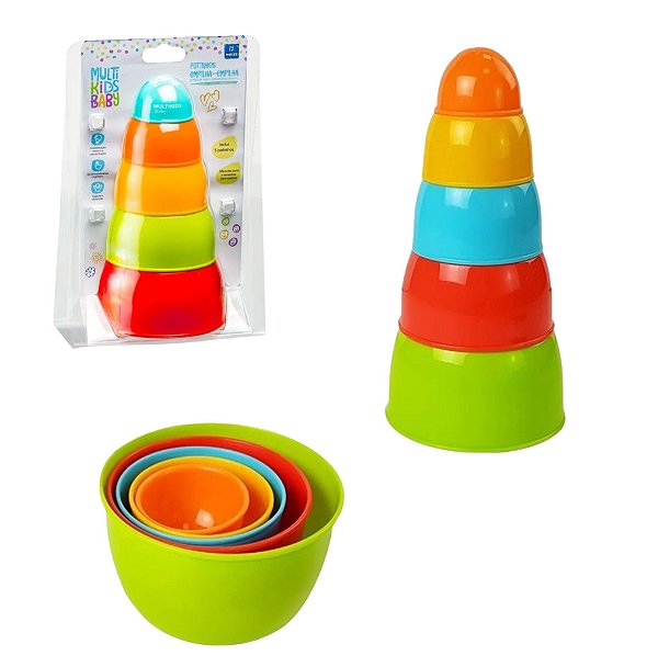 Conjunto Potinhos Empilha Empilha - MultiKids