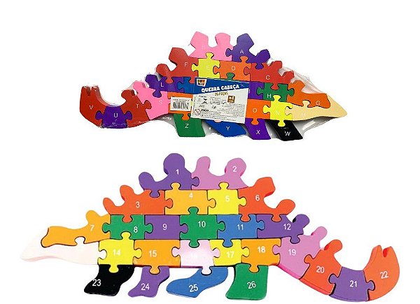 Quebra Cabeça Dinossauro MDF - Toy Mix