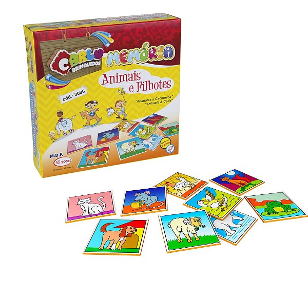 Jogo Memória Animais e Filhotes - Carlu