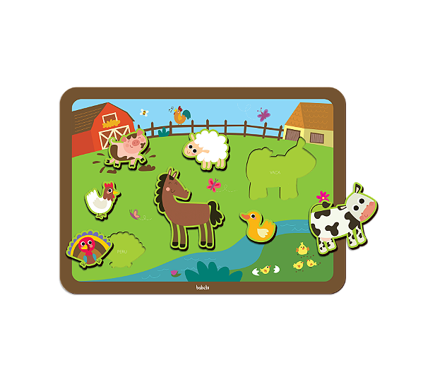 Quebra Cabeça de Encaixe Fazendinha - Babebi