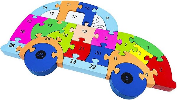 Quebra Cabeça Carrinho MDF 26 Peças - Toy Mix