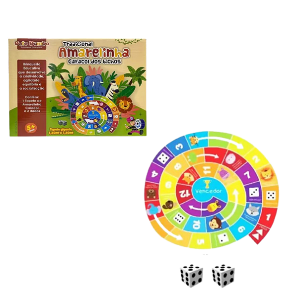 Amarelinha Tradicional Caracol dos Bichos - Bate Bumbo