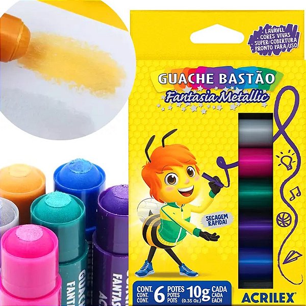 Guache Bastão Fantasia Metallic - Acrilex