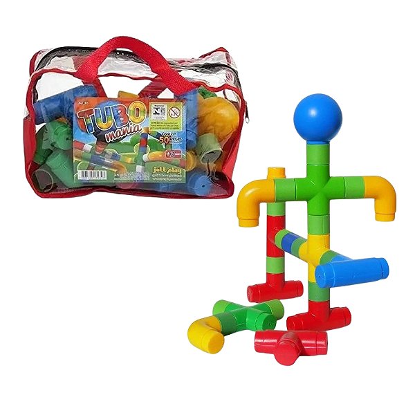 Tubo Mania 50 Peças em Plástico - Jottplay